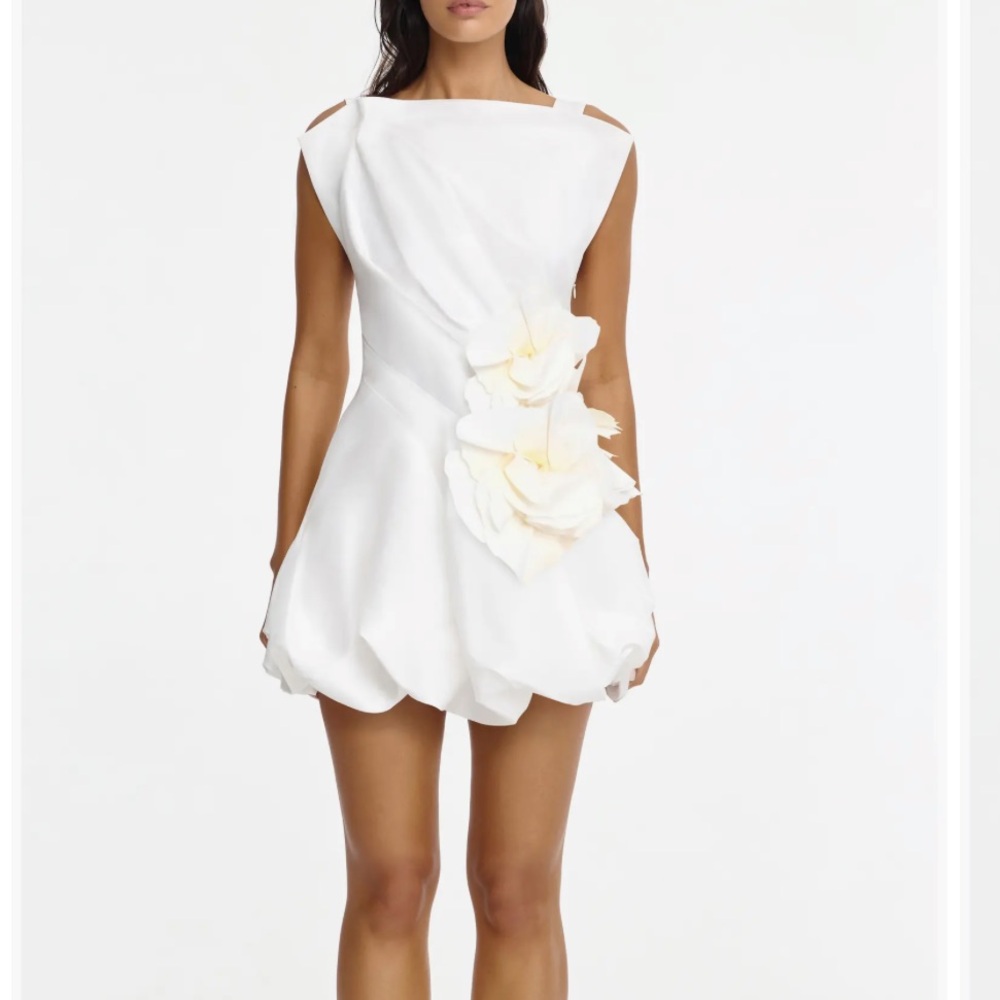 Acler Falldon Floral Appliqué Bubble Cocktail Dress, SIZE 8